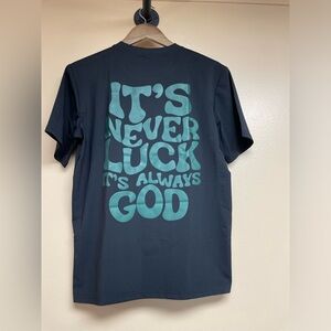 Black T-Shirt with Teal Graphic